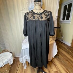 Indigo Rose 3X Chic Black Lace Midi Dress